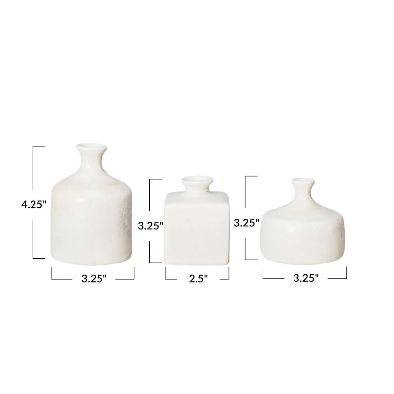Vaious Stoneware Vases with Reactive Glaze, Set of 3