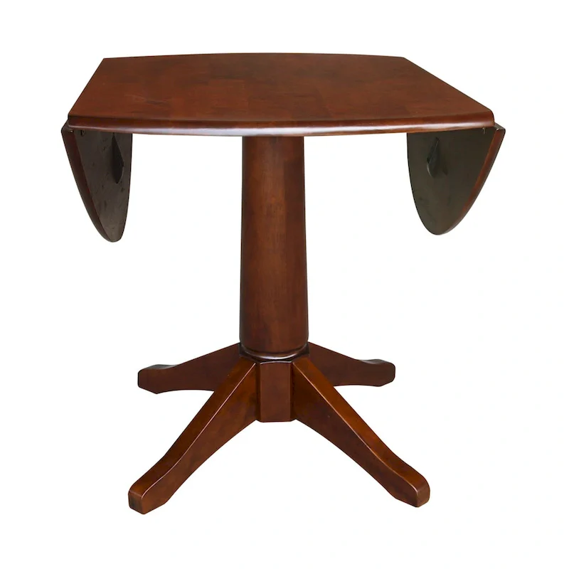 42 Round Dual Drop Leaf Table - Espresso