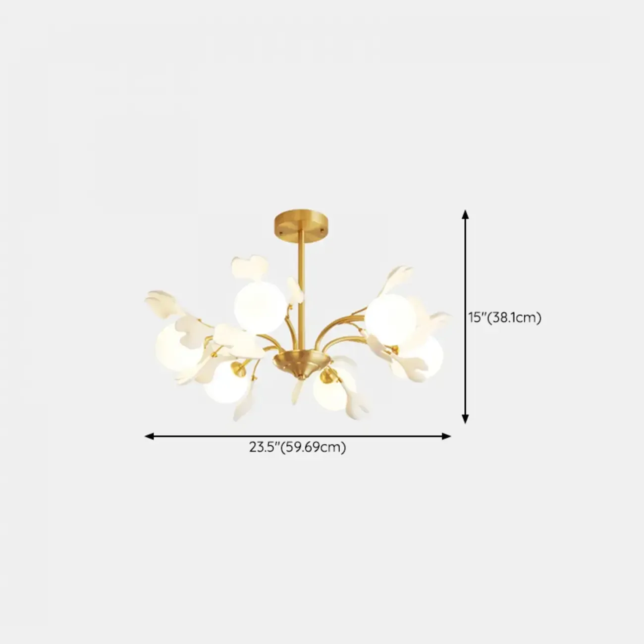 Modern Brass Branch Chandelier with Elegant Design