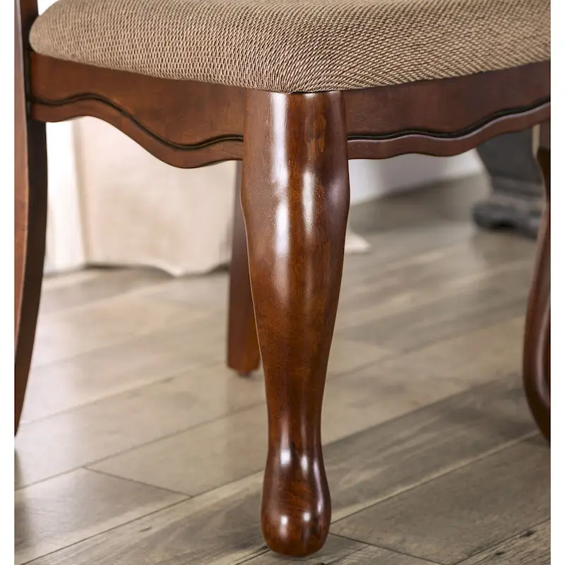 Shak Traditional Brown Wood 7-Piece Dining Set with Leaf by Furniture of America