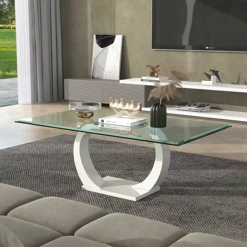 Cres Contemporary 50-inch Glasstop Coffee Table by Furniture of America