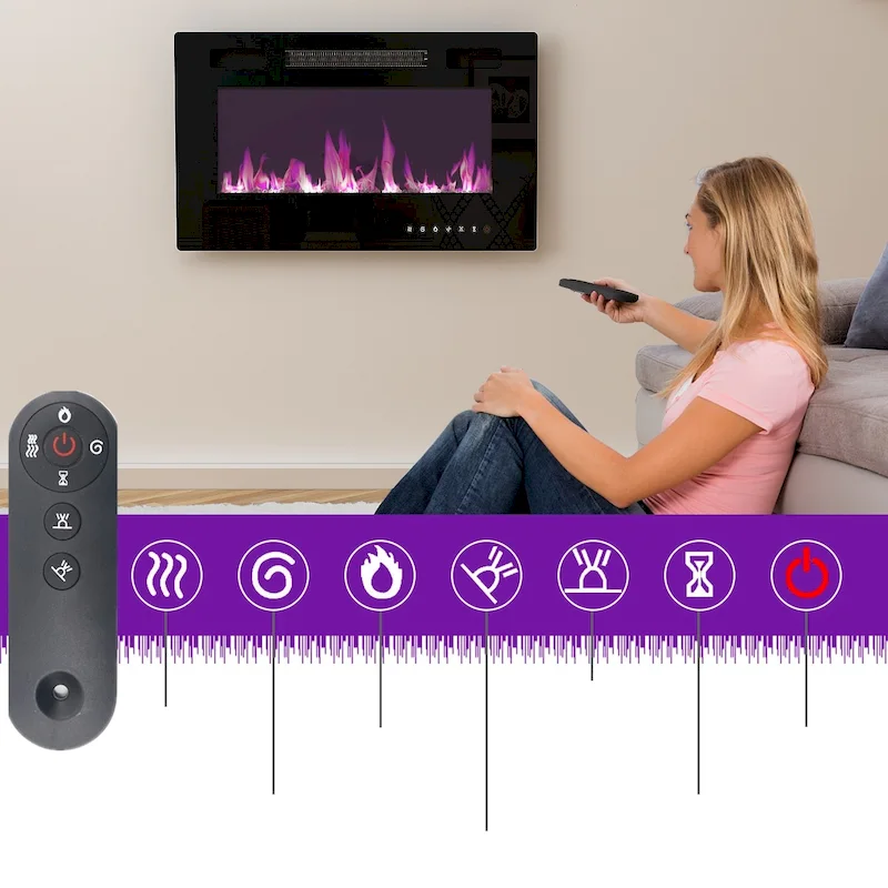 Entertainment Hub w/Fireplace Insert Compatibility Sleek Media Center