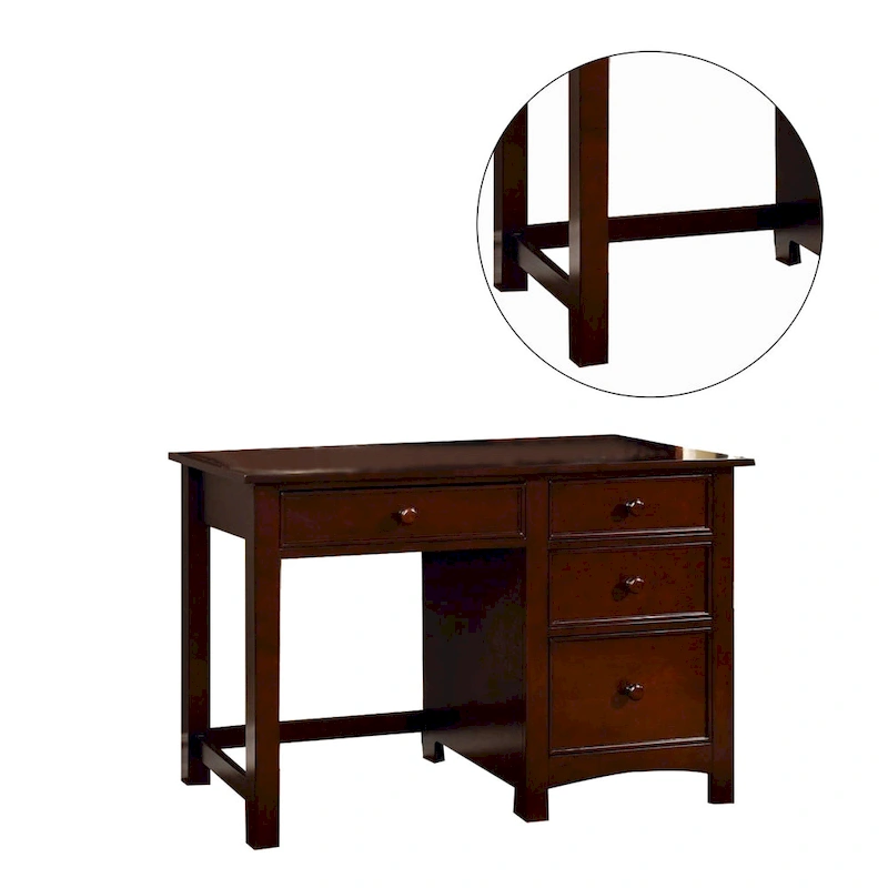 Wooden Desk with Four Drawers