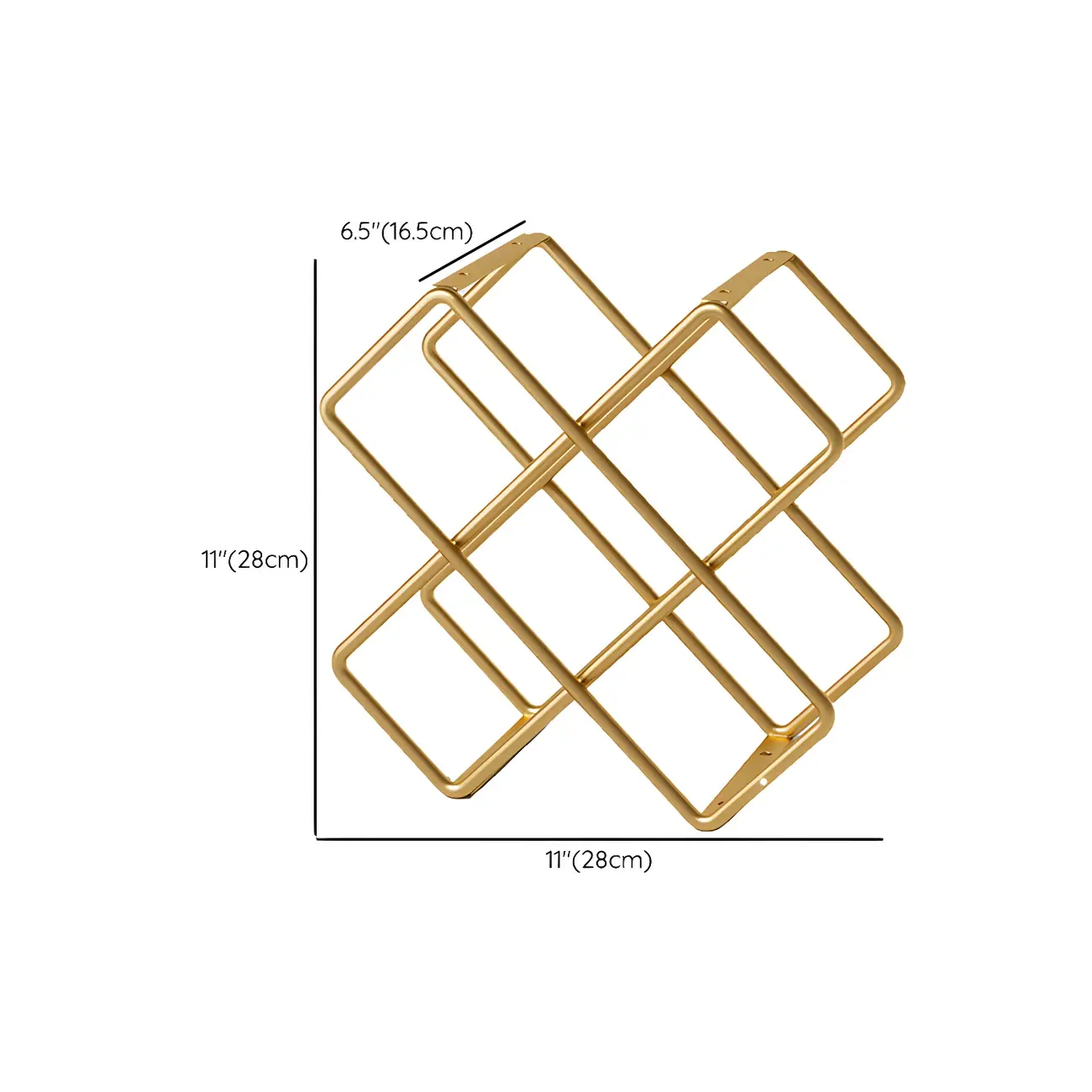 Tabletop Gold Metal Stackable Wine Bottle Rack