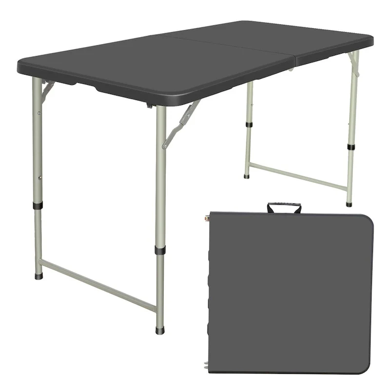4 Foot Folding Table Black Indoor Outdoor Folding Card Table