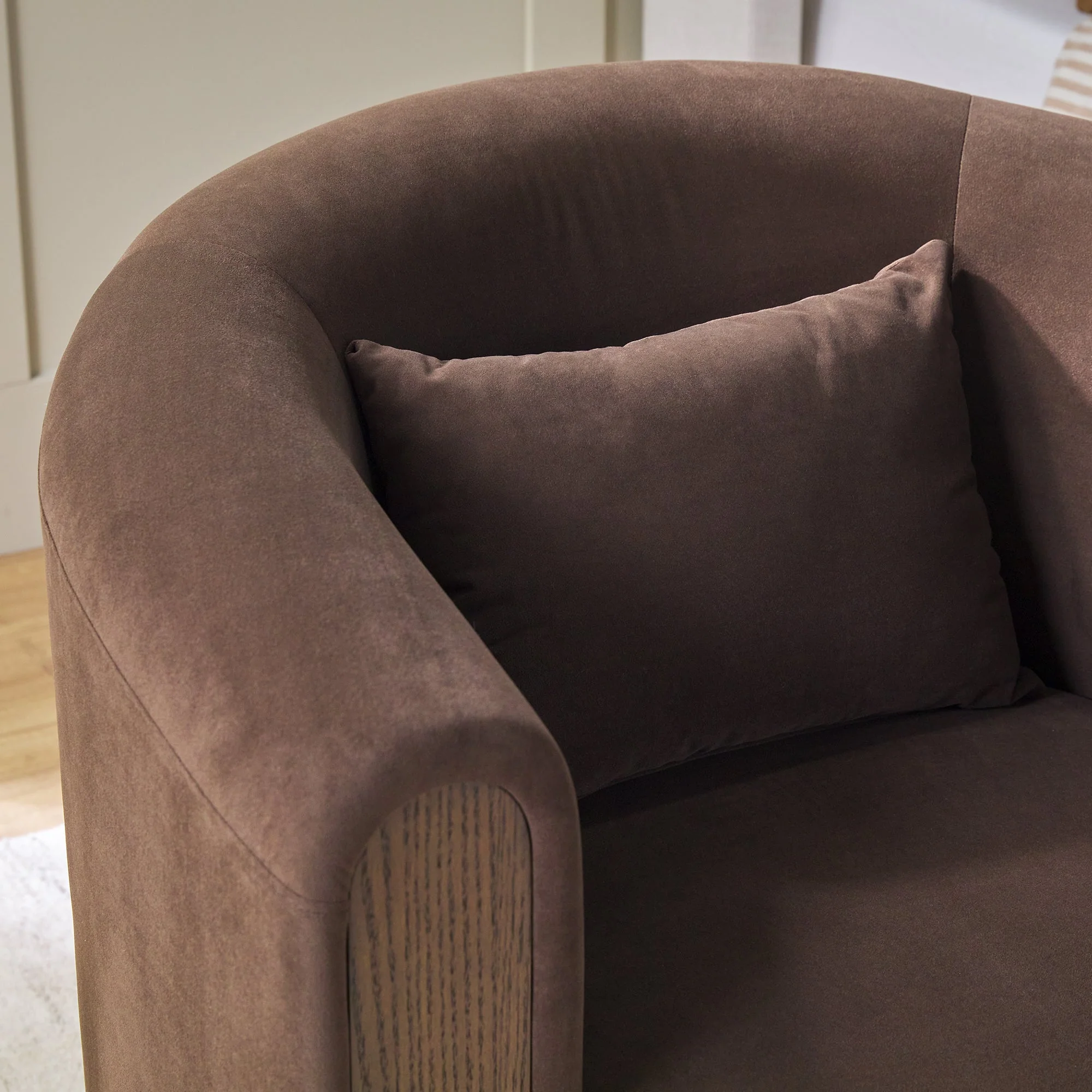 Chantelle Modern Upholstered Swivel Barrel Accent Chair