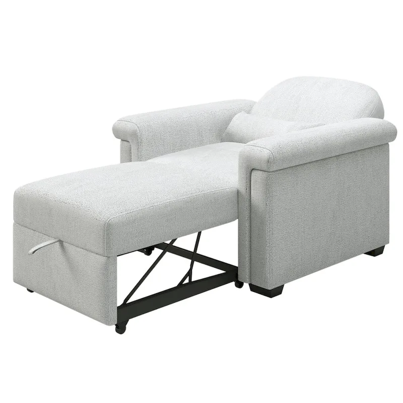 Living Room Lounger Chair 3 in 1 Convertible Sleeper Chair with Pillow