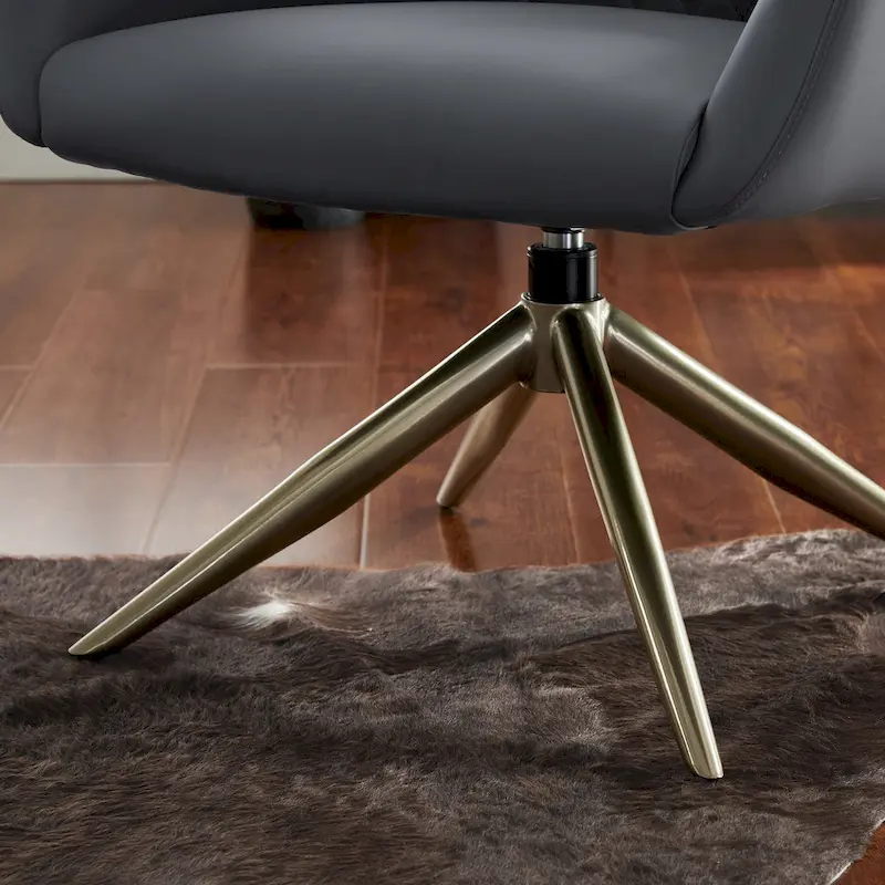 Art Leon Faux Leather Swivel Accent Arm Chair