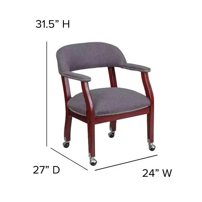 Emma and Oliver Conference Chair with Accent Nail Trim and Casters