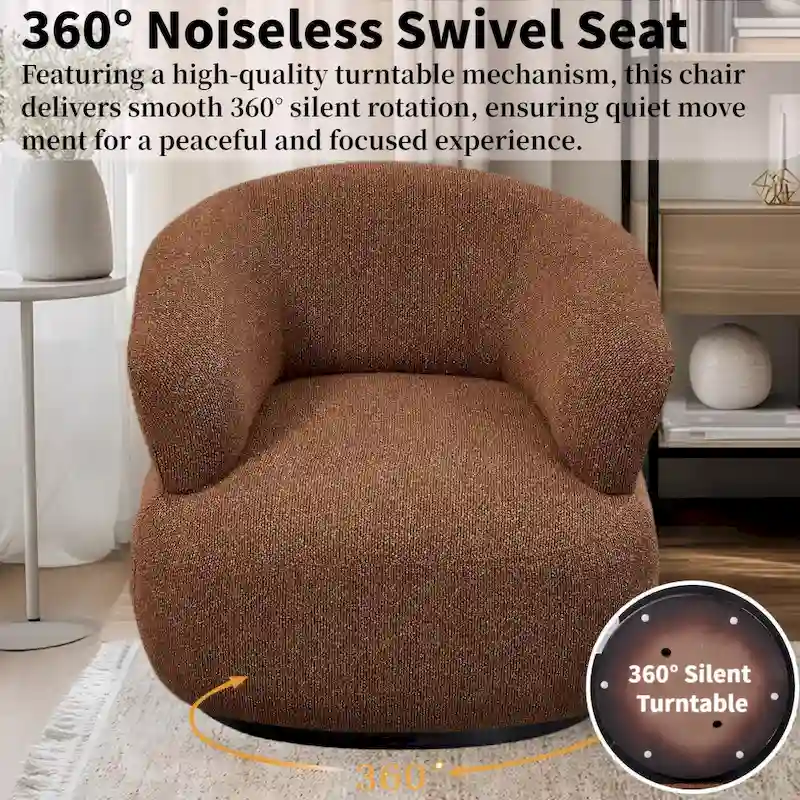 33W 360 Swivel Modern Barrel Chair Accent Chair Set of 2