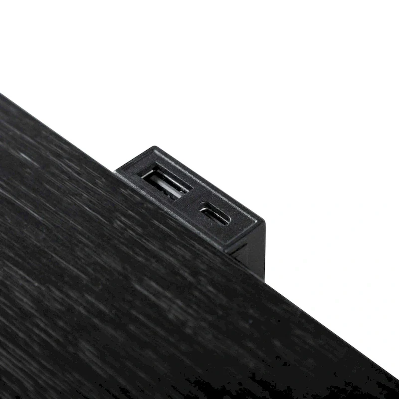 Modern Black Solid Wood 6-Piece King Bedroom Set Cedar-Lined Bottom Drawer