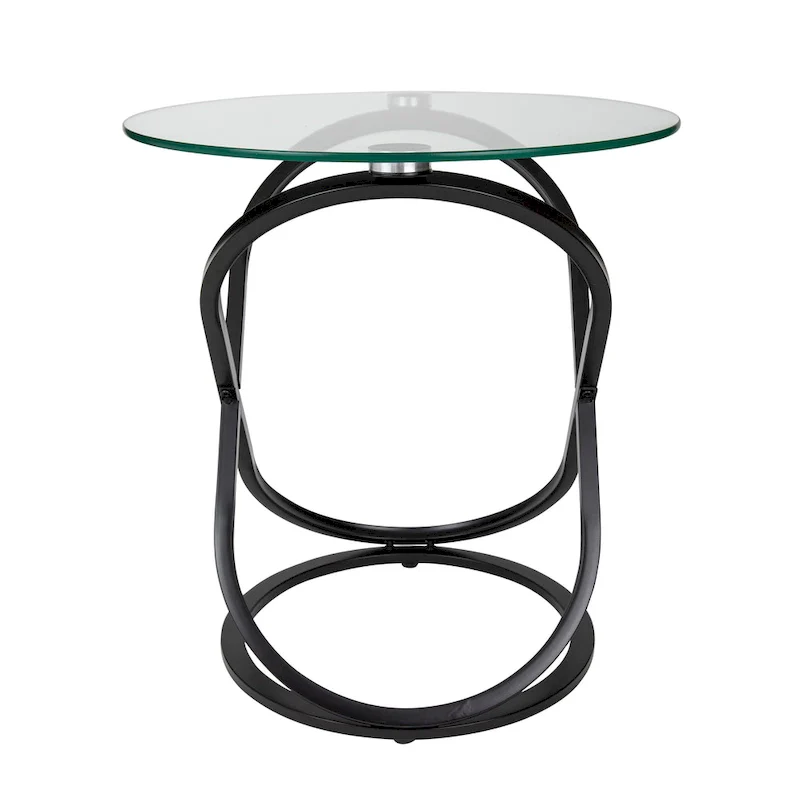 Galaxy Tempered Glass Round End Table - Modern Sculptural Design