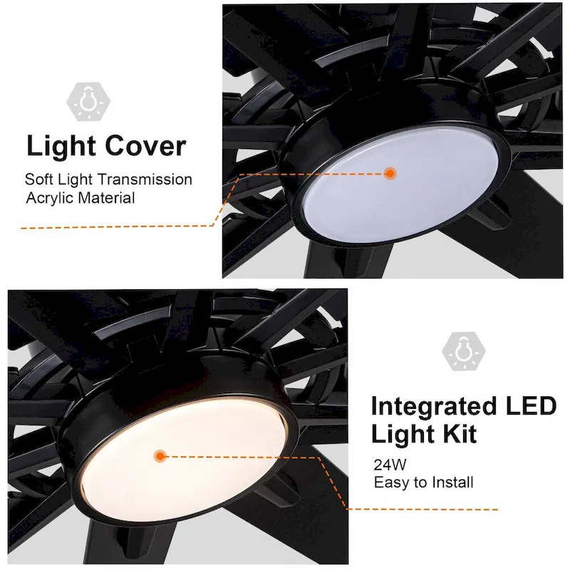 72 in.W Integrated LED Smart Ceiling Fan with Remote Control