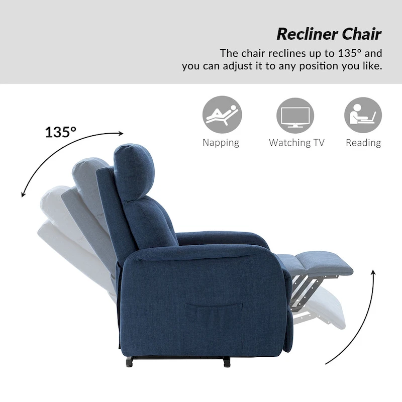 Elisa Power Remote Lift Assist Recliner Set Of 2 with Metal Base