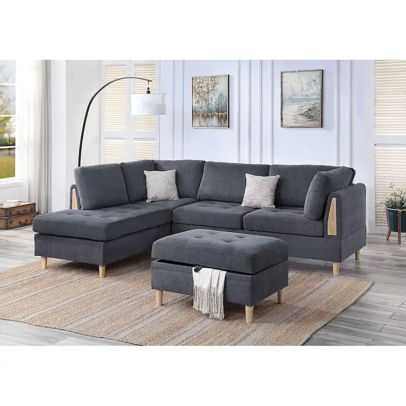 Poundex Furniture Chenille 3 piece Sectional