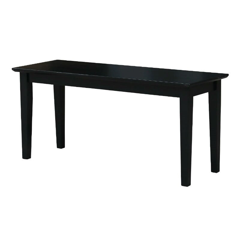 Solid Wood Entryway Accent Bench in Black Finish - 40 x 14 x 18H inches