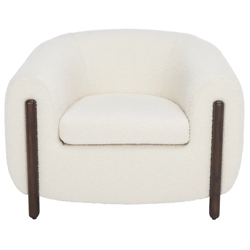SAFAVIEH Couture Yauheniya Barrel Back Accent Chair - 38 In. W x 34 In. D x 28 In. H - 38Wx34Dx28H