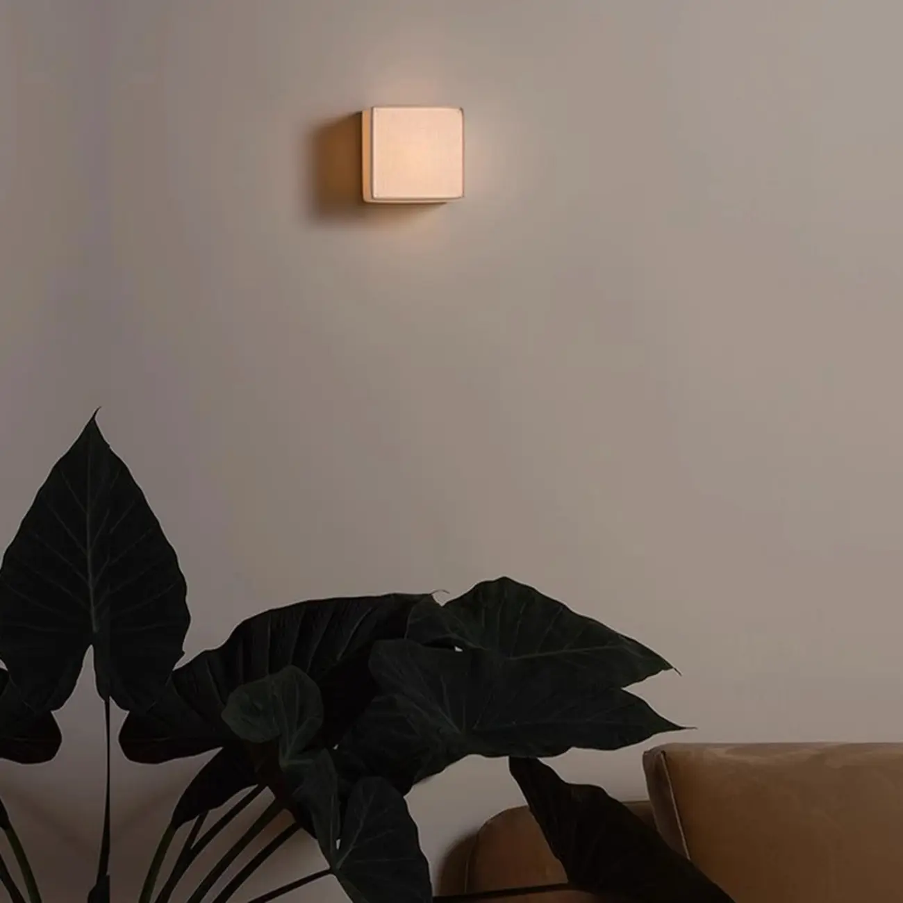 Ambient Cloth Shade Square Flush Mount Wall Sconce