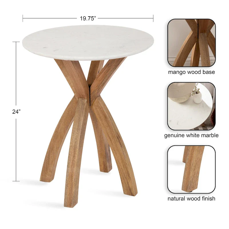 Round Wood Side Table