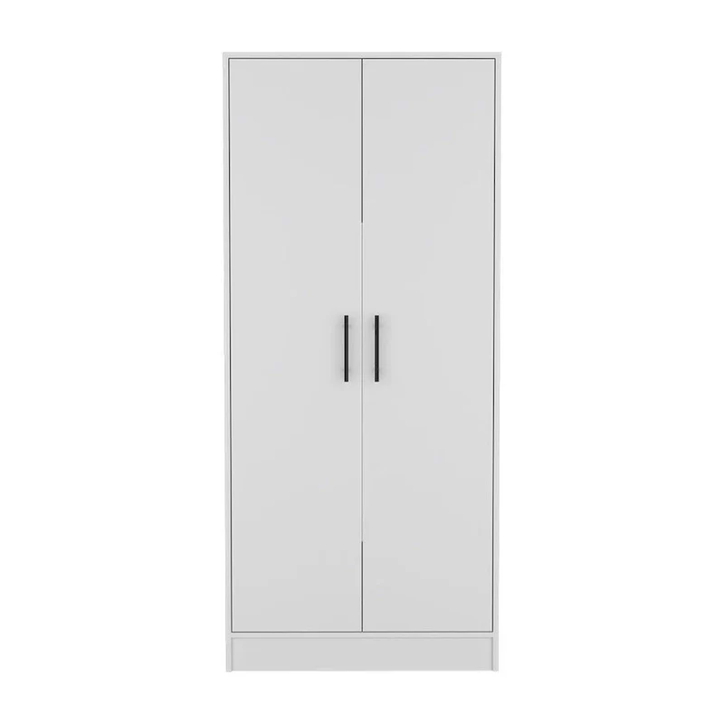 FM Furniture Canaan 2-Piece Bedroom Set with Armoire and 6-Drawer Dresser, White