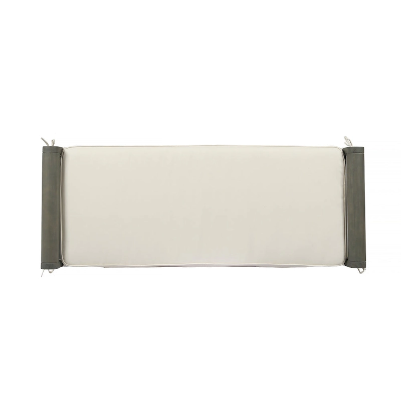 Nelson Rustic Acacia Wood Bench with Cushion by Christopher Knight Home