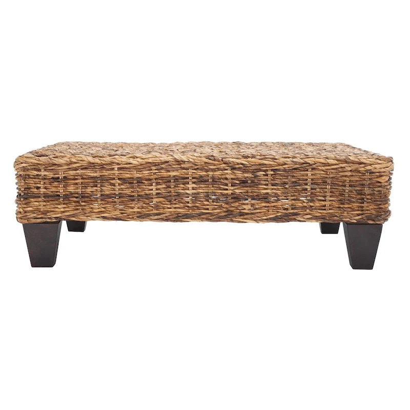 SAFAVIEH Caron Washed Natural Wicker Bench - 41 W x 28 D x 12 H - 41Wx28Dx12H