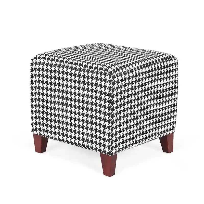 Adeco Square Ottoman Footrest Stool Small Fabric Bench Seat