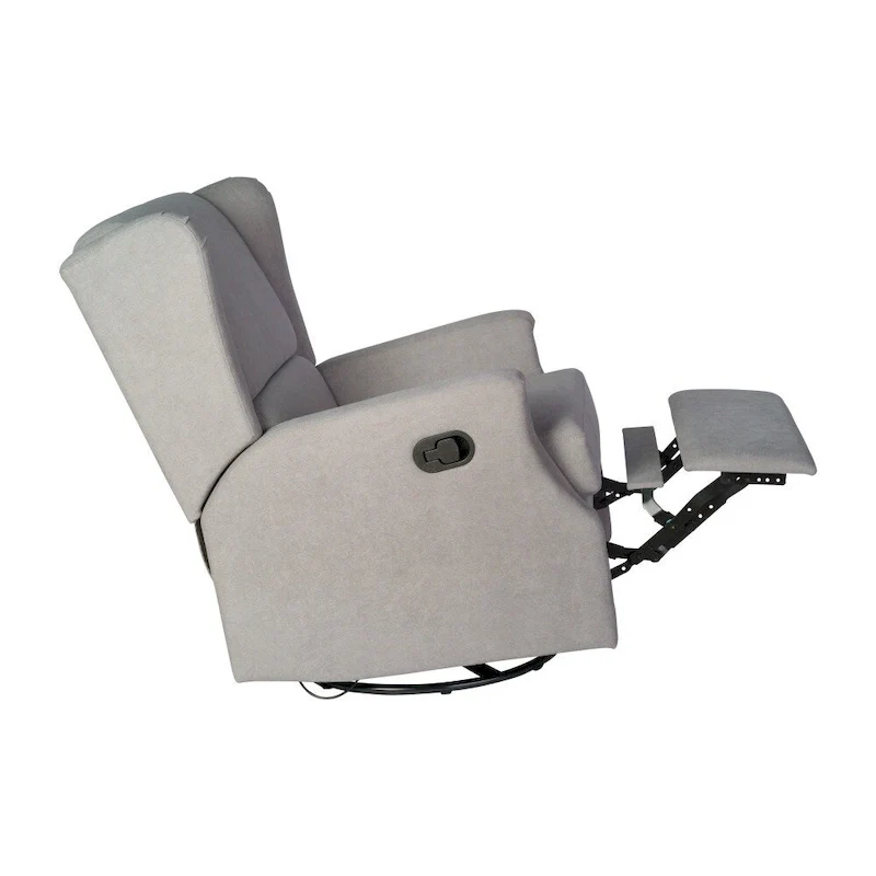 Wingback Manual Recliner Swivel Glider, Cream/Light Gray/Dark Gray, 3-Position, Seats 1
