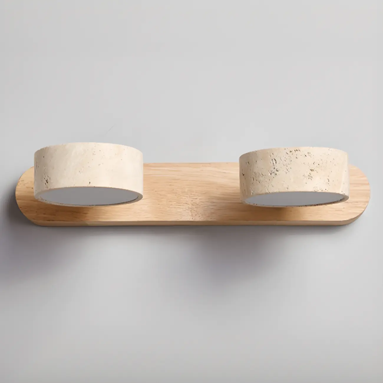 3-Light Bathroom Circle LED Stone Cylinder Vanity Light