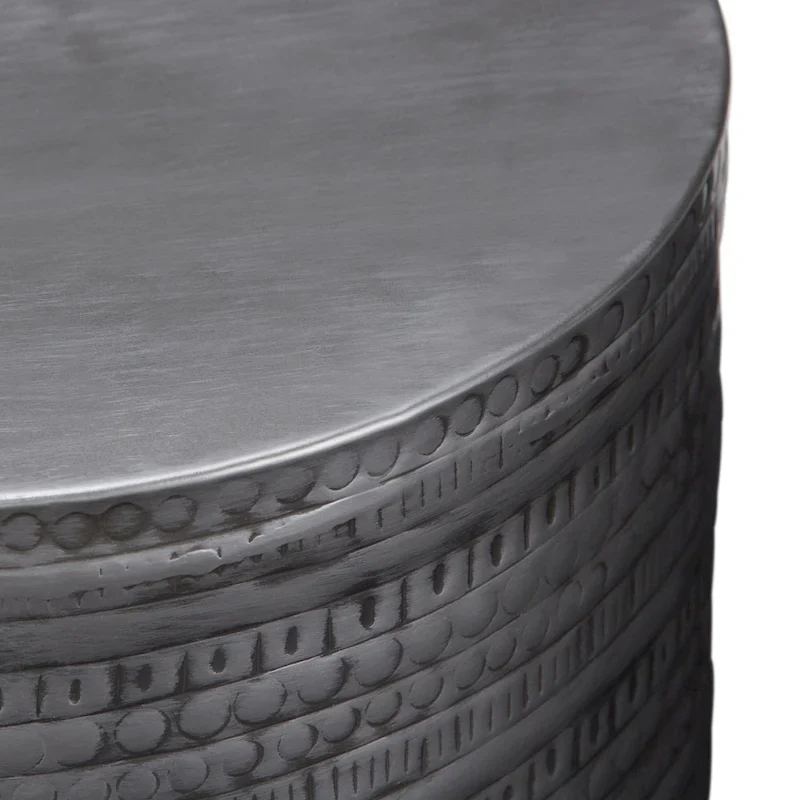 WYNDENHALL Jean 15 Wide Tribal Pattern Metal Accent Table & Assembled - 15w x 15 d x 20 h