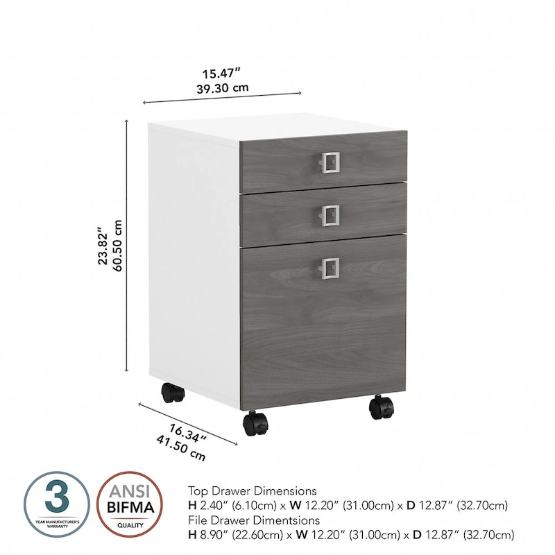 Echo 3 Drawer Mobile File Cabinet by Bush Business Furniture