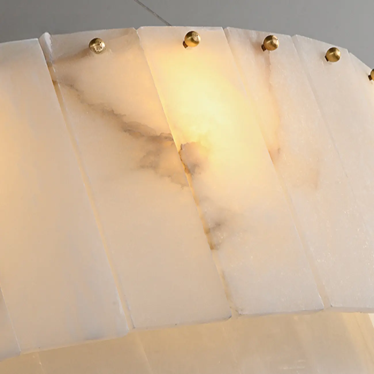 White Circular Alabaster Modern Ring Chandelier Light