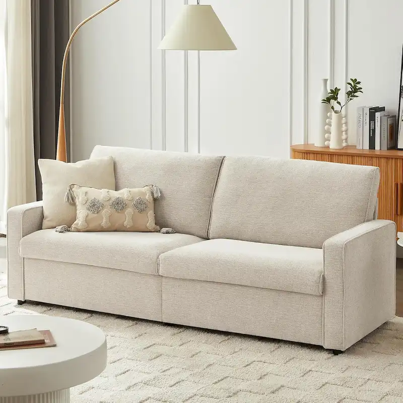 80 Modern Chenille Linen Loveseat Sofa for Living Room