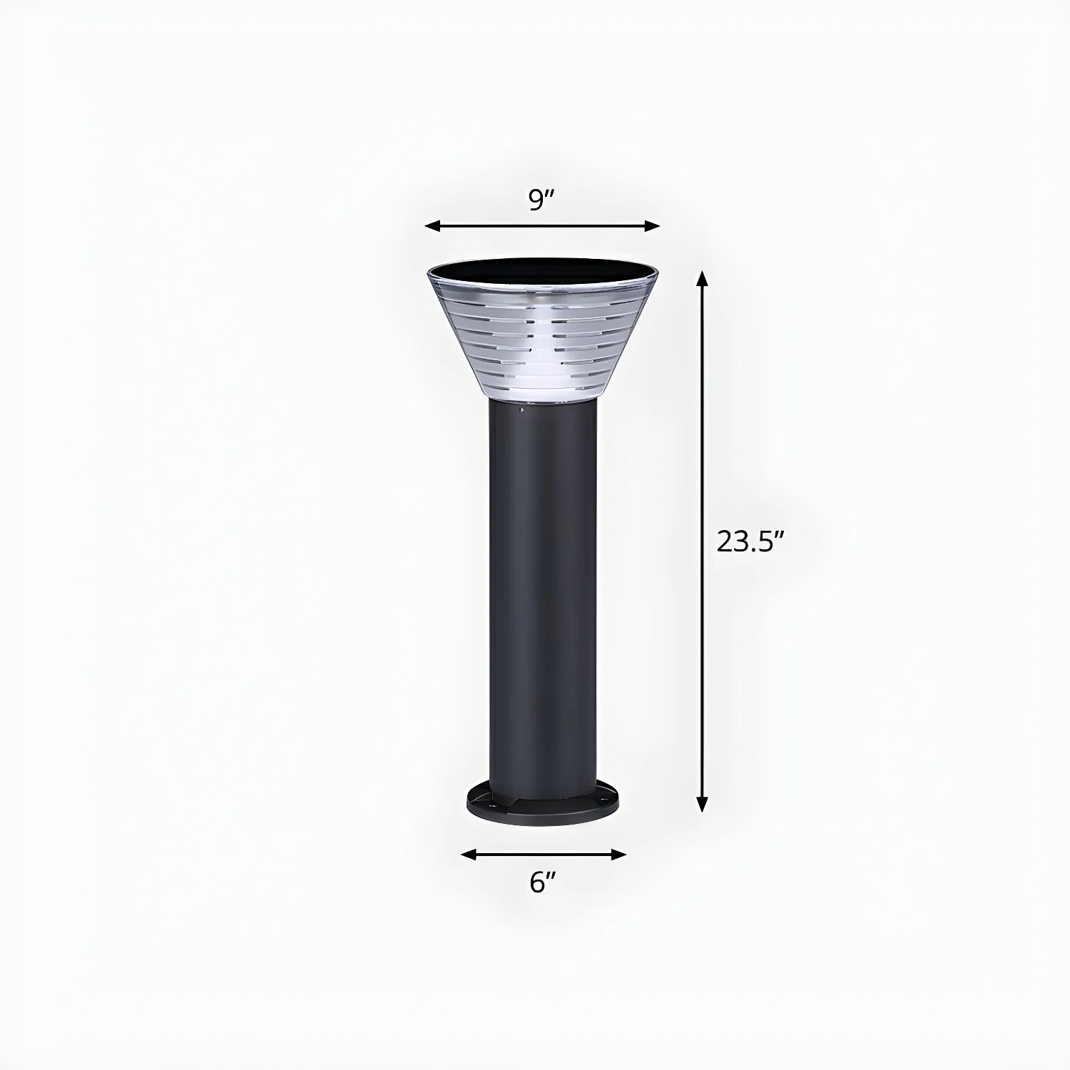 Modern Solar Pillar Conical Metal Landscape Lighting