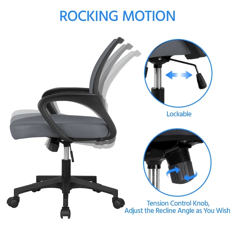 Yaheetech Adjustable Ergonomic Office Chair MidBack Mesh Swivel Chair