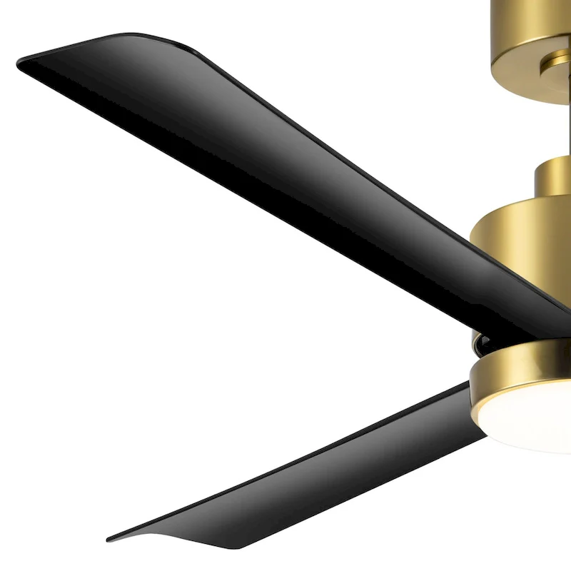 52 Inch Gold/Black/White 3-Blade LED Ceiling Fan with Light and Remote