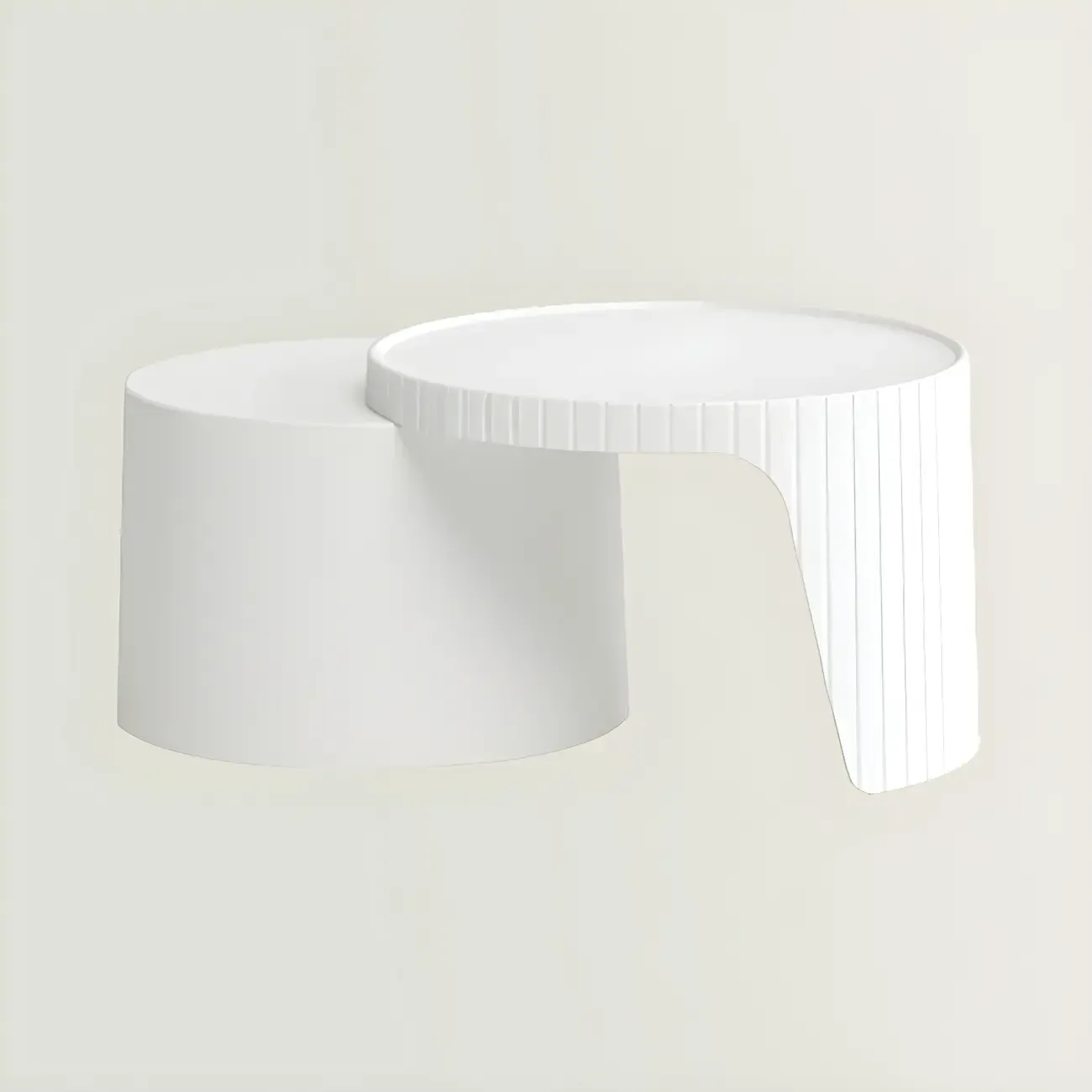 Extendable Acrylic Round Nesting Coffee Table with Tray Top