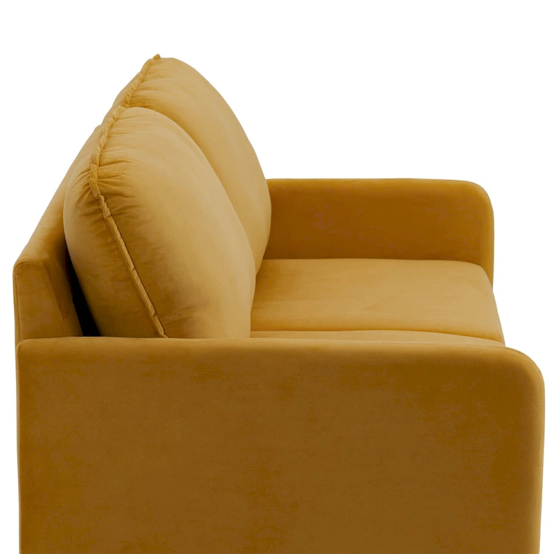 2 Pices Velvet Loveseat Wood Legs Sofa