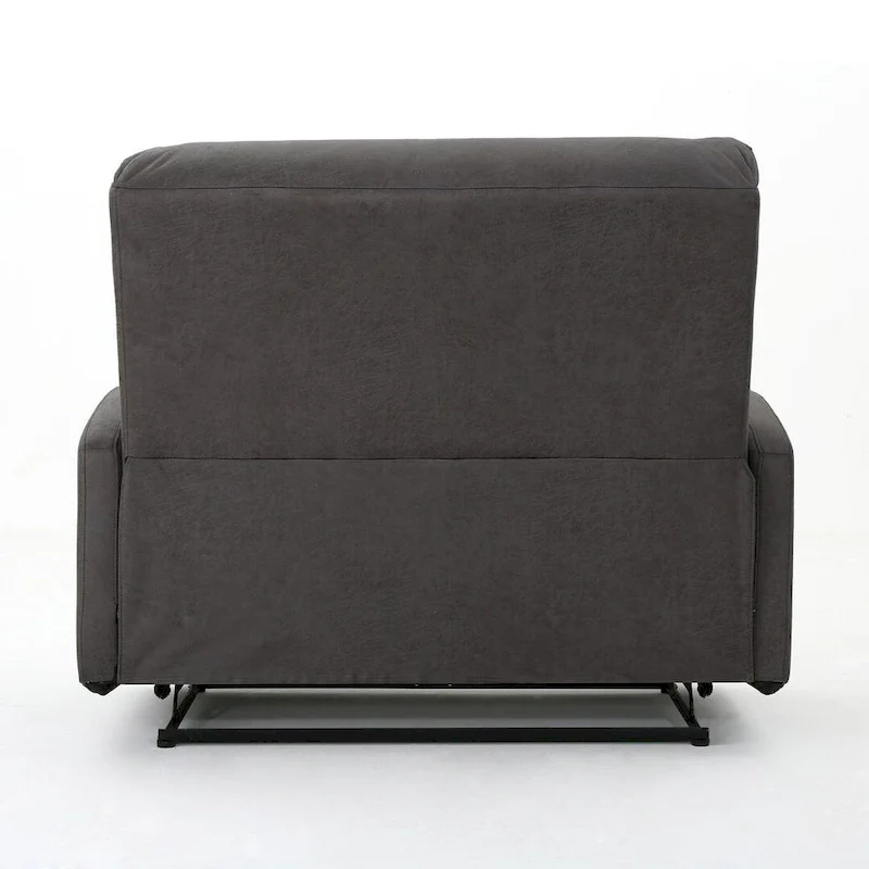 Modern Fabric Double Seat Recliner Chair with Plush Cushions by Christopher Knight Home