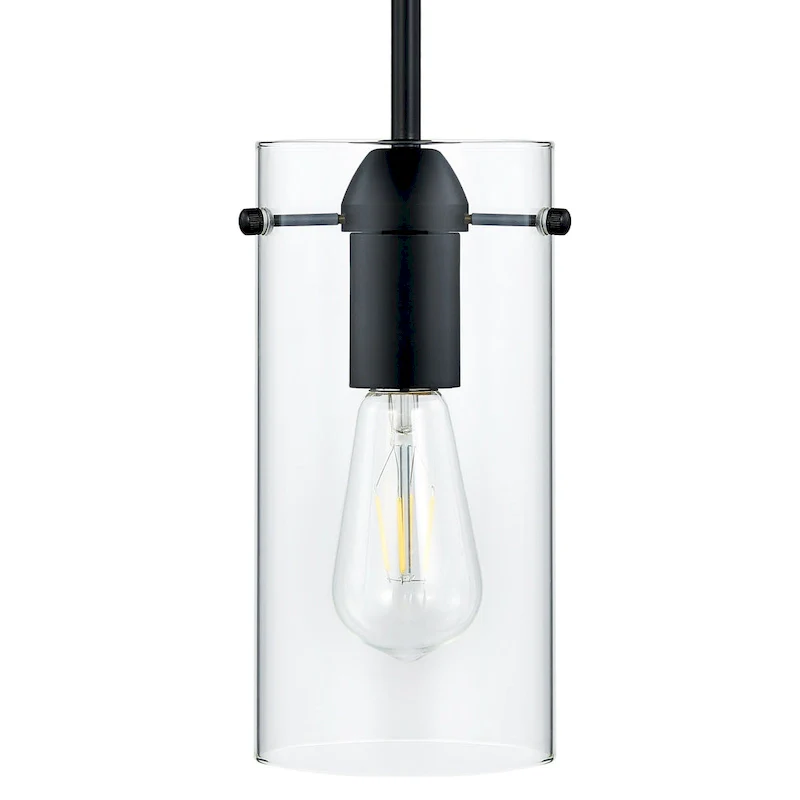 CO-Z Farmhouse Clear Glass Pendant Ceiling Light Fixture - Black