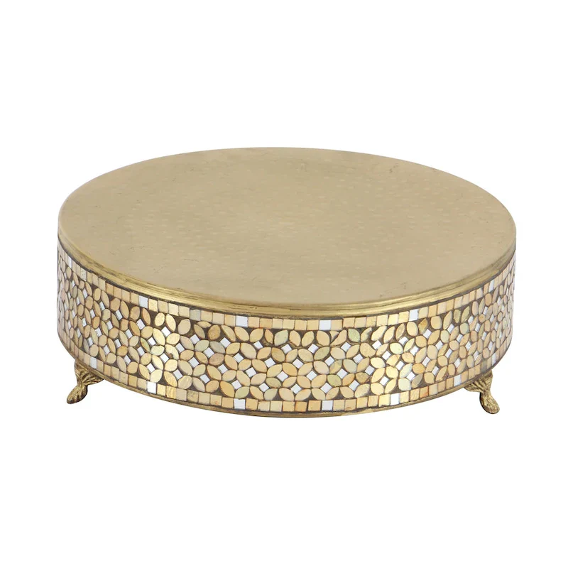 Amazing Set of Three Metal Mosaic Cake Stand