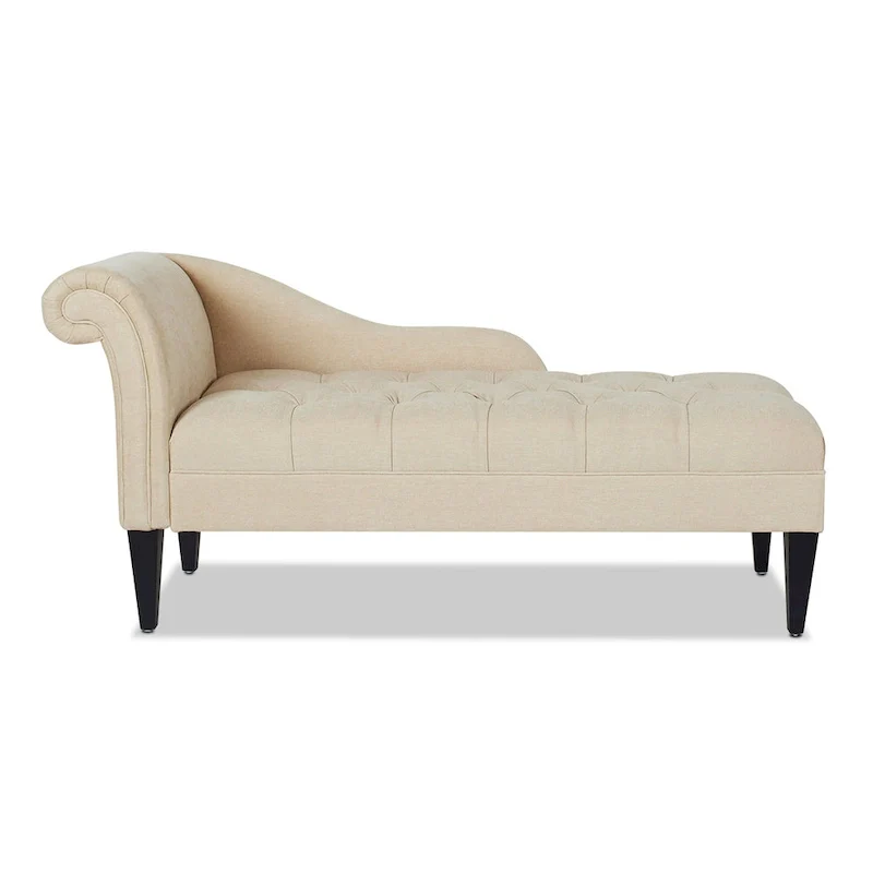 Harrison 64 Mid-Century Tufted Rolled-Arm Chaise Lounge