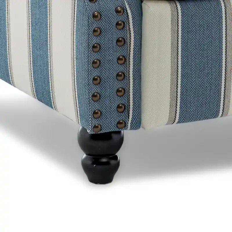 2 Set Nail-head Padded Seat Pushback Recliner Chair