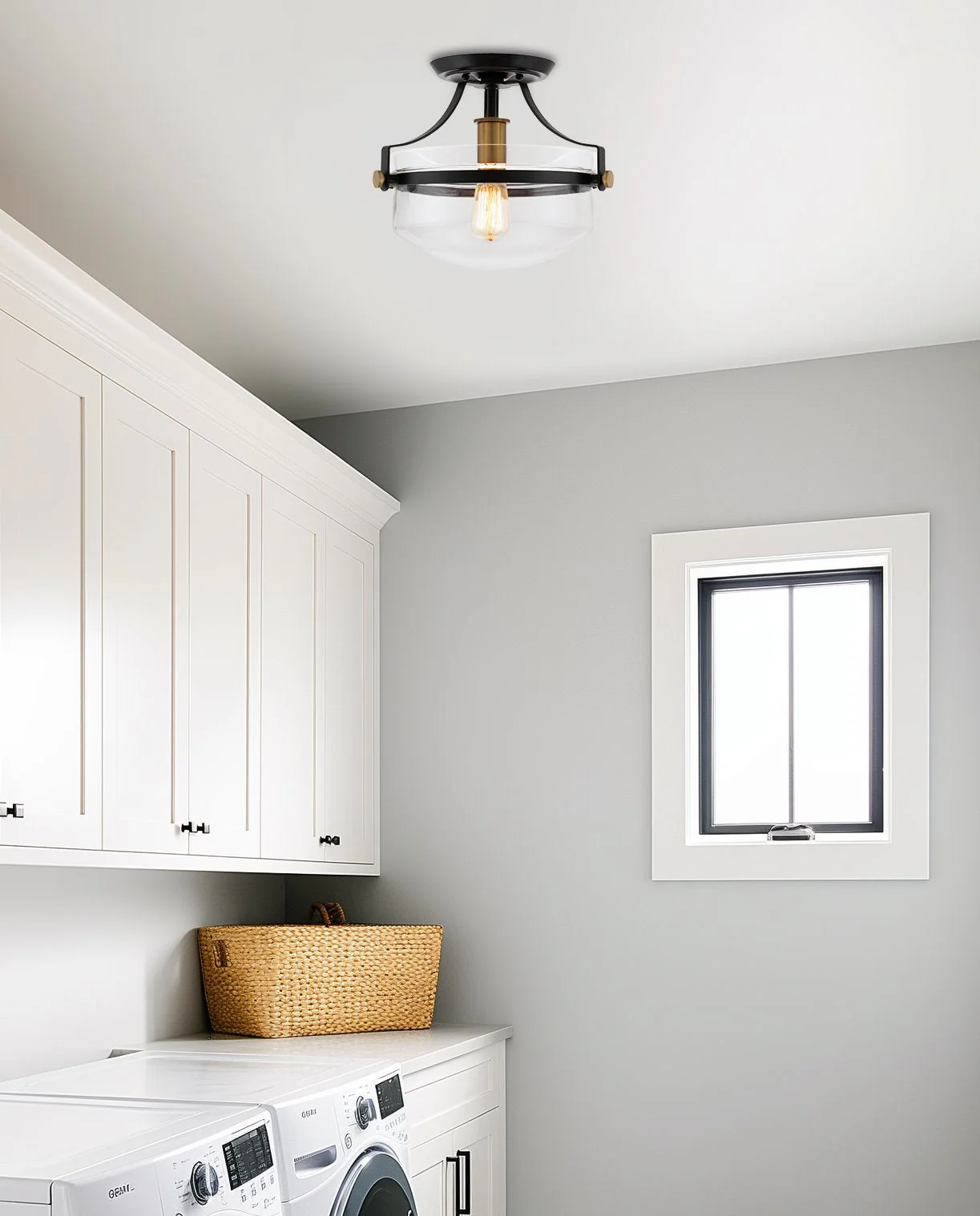 Zurich 12 Rustic Farmhouse Semi-Flush Mount Ceiling Light