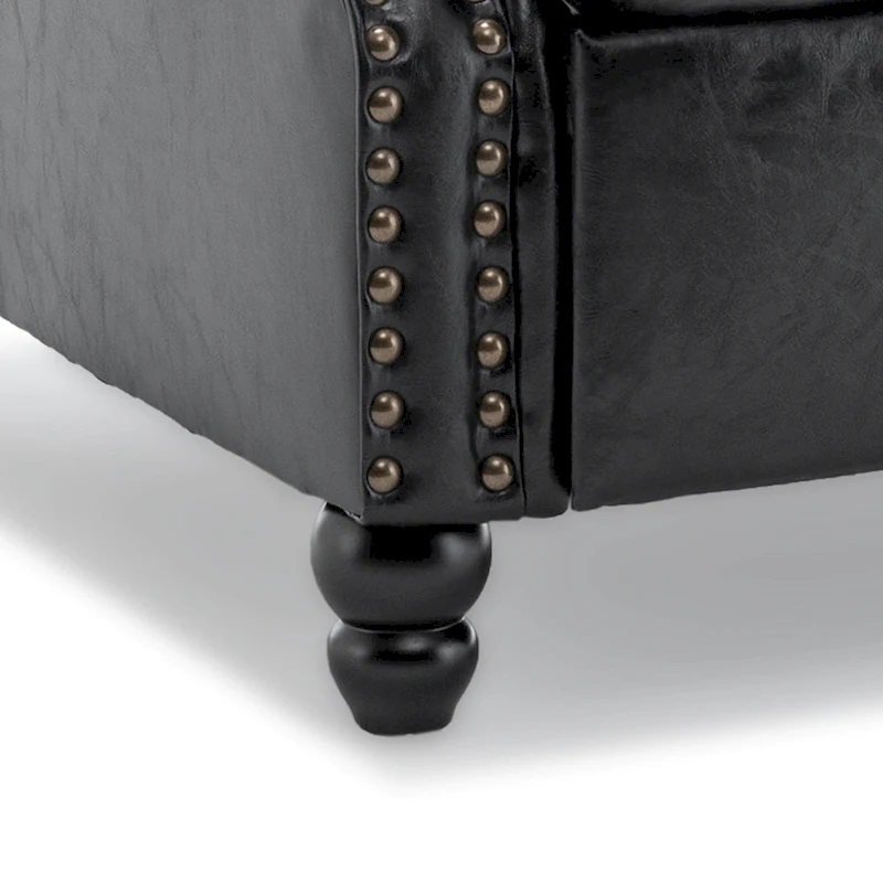 Nail-head Padded Seat Pushback Recliner Chair