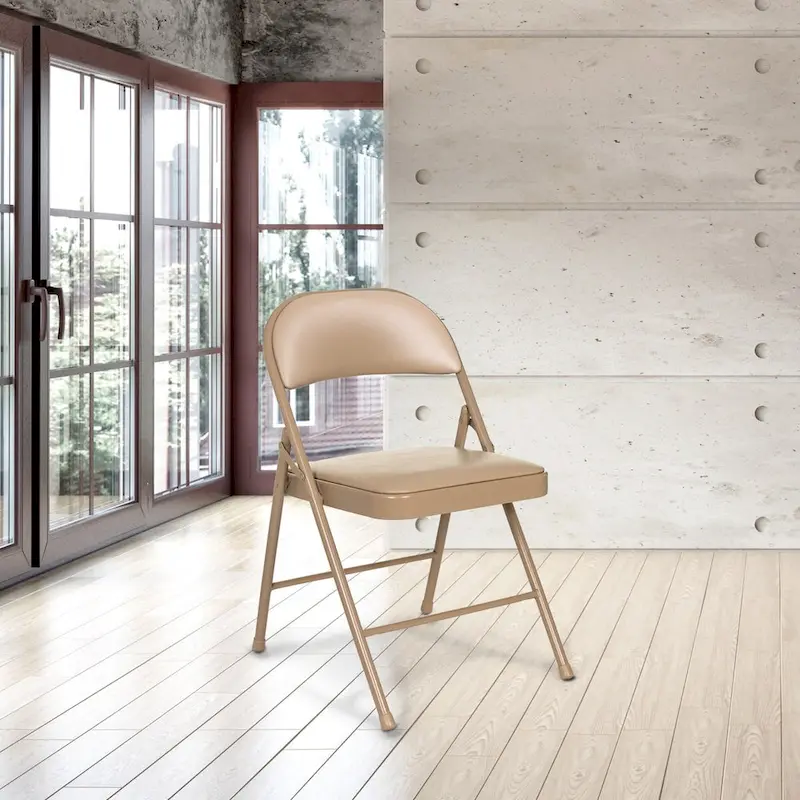 Bernadine Basics Collection Vinyl Folding Chair, Pack of 4