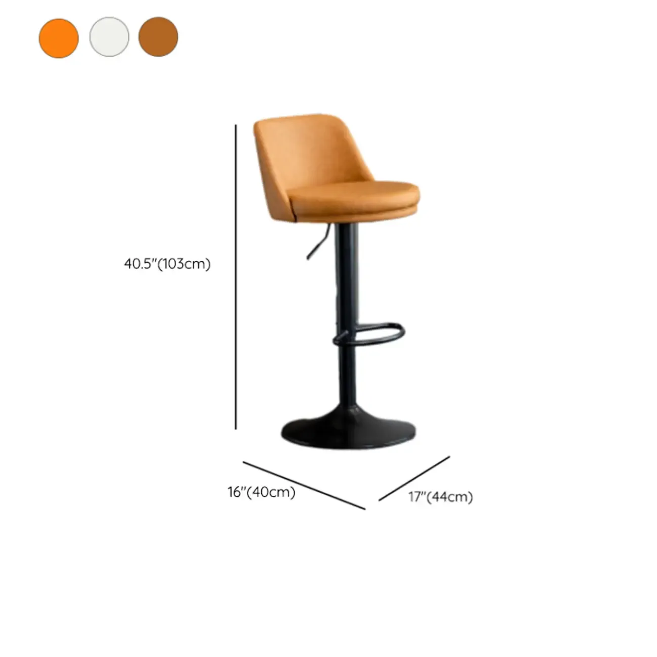 Adjustable Swivel Leather Modern Bar Stools