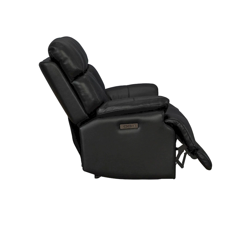 Genuine leather Black Power Recliner Zero Gravity Dual Power Recliner Adjustable Headrest Extendable Footrest