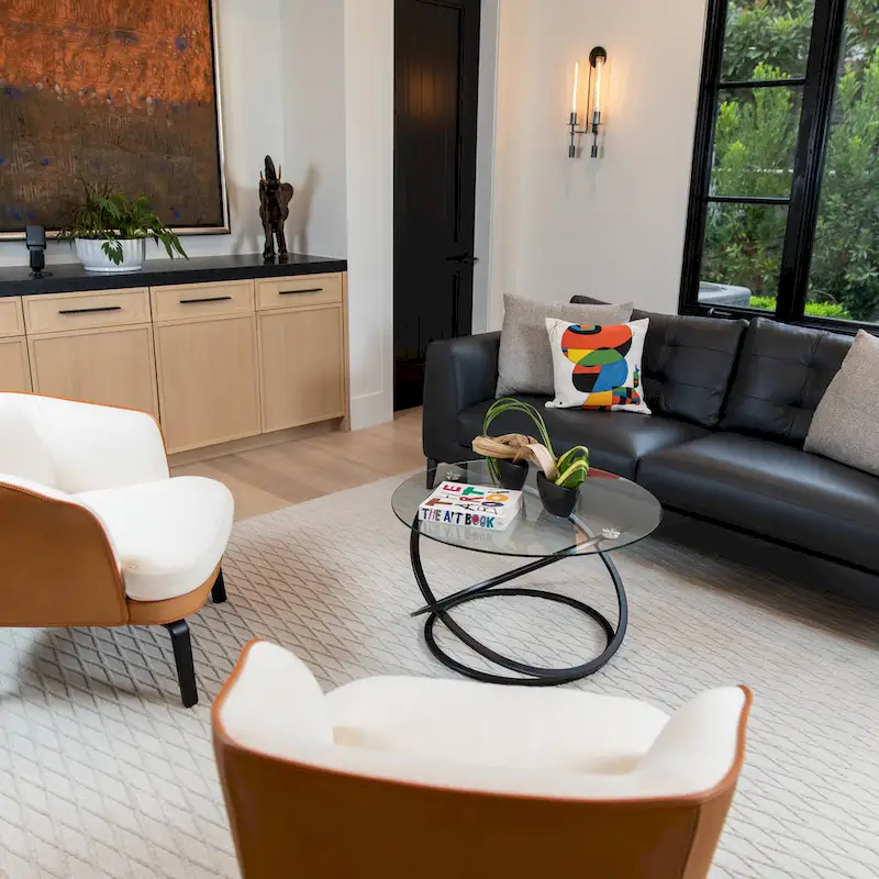 Galaxy Cross Base Tempered Glass Round Coffee Table