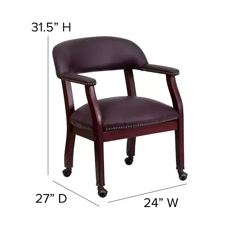Emma and Oliver Conference Chair with Accent Nail Trim and Casters